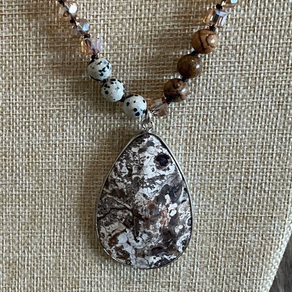 Bohemian “ Rochelle “ Boho Beaded Necklace with Teardrop Pendant R2B - Picture 2 of 3